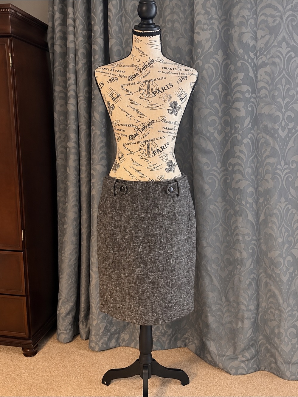 Banana Republic Brown Tweed Pencil Skirt